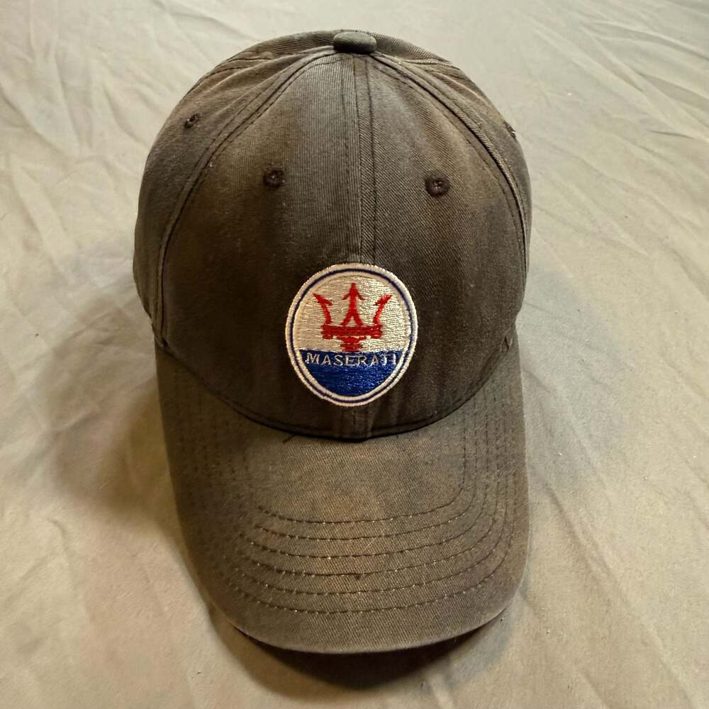 Maserati Trident Logo Black Adjustable Dad Hat Strapback Luxury Car Cap